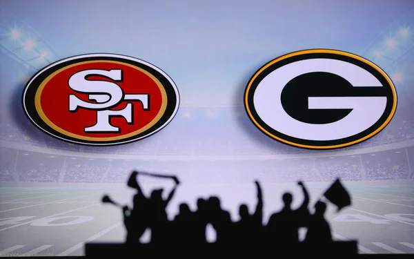 San Francisco 49Ers Green Bay Packers Fans Apoyo Juego Nfl — Foto de Stock