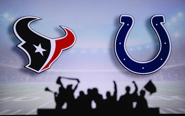 Houston Texans Mot Indianapolis Colts Fans Stöd Nfl Game Silhuett — Stockfoto