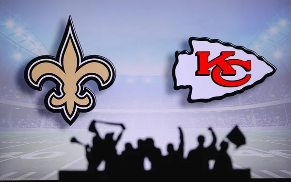 New Orleans Saints Contra Kansas City Chiefs Fãs Apoiam Nfl — Fotografia de Stock