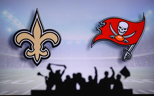 New Orleans Saints Kontra Tampa Bay Buccaneers Fani Wspierają Nfl — Zdjęcie stockowe