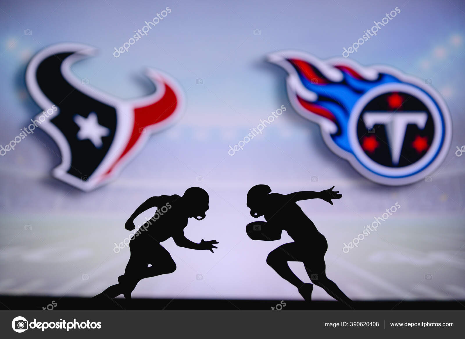 Houston Texans Tennessee Titans Nfl Match Poster Two American