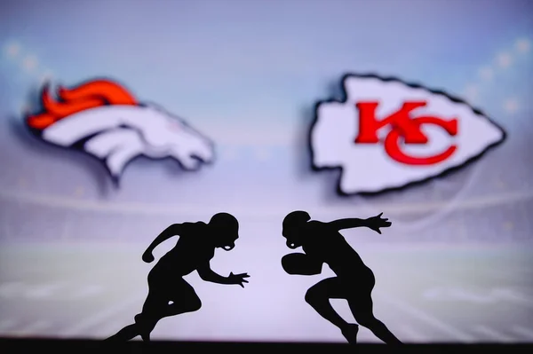 Denver Broncos Kontra Kansas City Chiefs Nfl Meccs Poszter Két — Stock Fotó