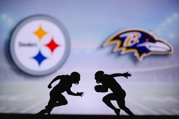 Pittsburgh Steelers Contro Baltimore Ravens Poster Della Partita Nfl Due — Foto Stock