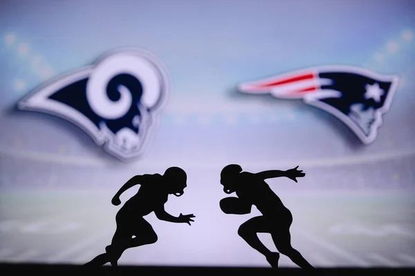 Los Angeles Rams New England Patriots Affiche Match Nfl Deux — Photo