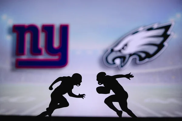 New York Giants Philadelphia Eagles Cartel Del Partido Nfl Dos — Foto de Stock