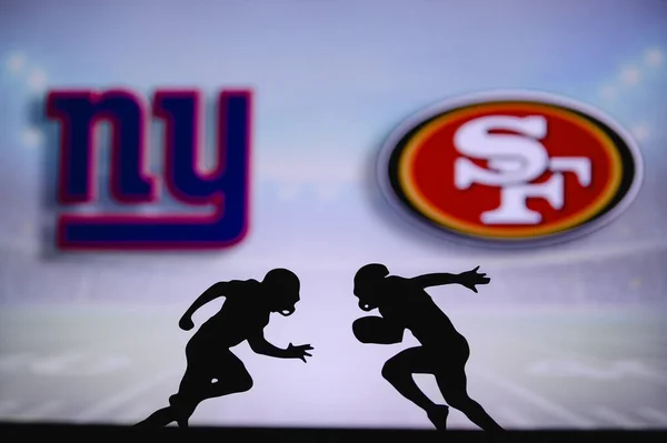 New York Giants San Francisco 49Ers Cartaz Nfl Dois Jogadores — Fotografia de Stock