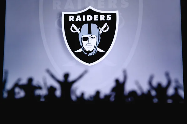 Las Vegas Raiders Fans Stöder Professionella Laget American National Foorball — Stockfoto