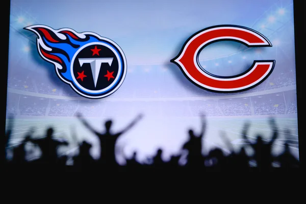 Tennessee Titans Gegen Chicago Bears Fans Unterstützen Nfl Spiel Silhouette — Stockfoto