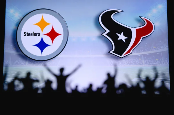 Pittsburgh Steelers Houston Texans Fãs Apoiam Nfl Game Silhueta Apoiantes — Fotografia de Stock