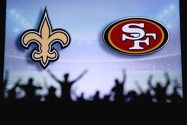 New Orleans Saints San Francisco 49Ers Fans Apoyo Juego Nfl — Foto de Stock