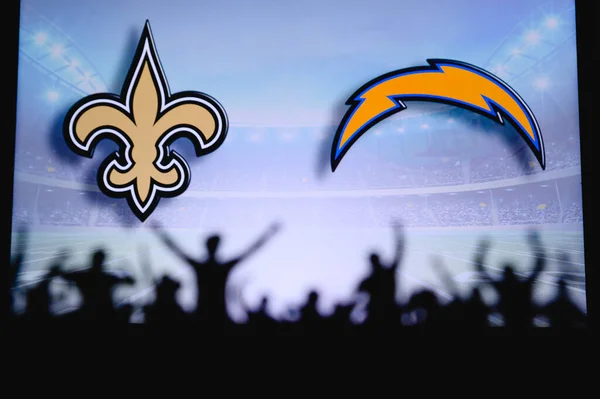 New Orleans Saints Kontra Los Angeles Chargers Rajongók Támogatják Nfl — Stock Fotó