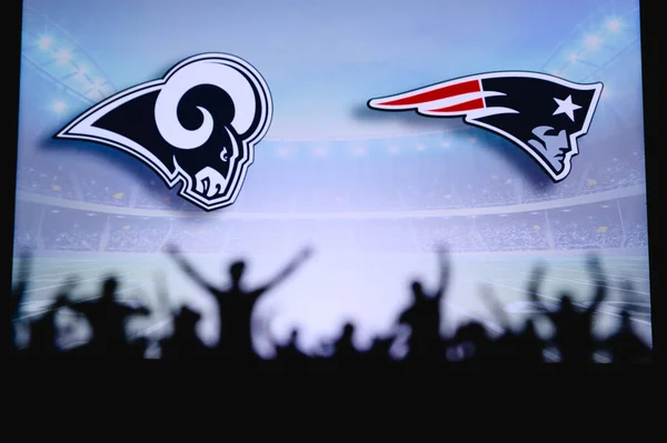 Los Angeles Rams New England Patriots Fans Support Nfl Game — Stock Photo, Image