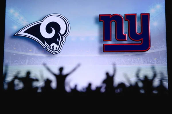 Los Angeles Rams New York Giants Fãs Apoiam Nfl Game — Fotografia de Stock