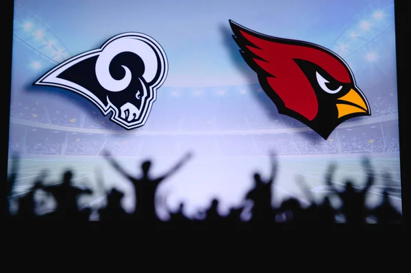 Los Angeles Rams Arizona Cardinals Fans Support Nfl Game Silhouette — Stock Photo, Image
