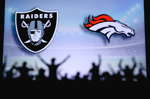 Las Vegas Raiders Gegen Denver Broncos Fans Unterstützen Nfl Spiel — Stockfoto