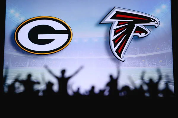 Green Bay Packers Kontra Atlanta Falcons Rajongók Támogatják Nfl Game — Stock Fotó