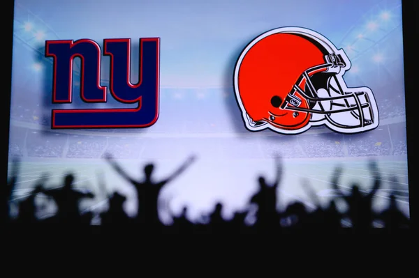 New York Giants Εναντίον Cleveland Browns Οπαδοί Υποστηρίζουν Nfl Game — Φωτογραφία Αρχείου