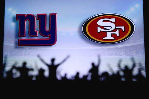 New York Giants Mot San Francisco 49Ers Fans Stöd Nfl — Stockfoto