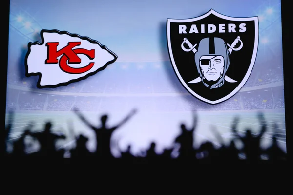 Kansas City Chiefs Las Vegas Raiders Fãs Apoiam Nfl Game — Fotografia de Stock