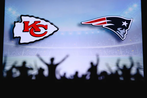 Kansas City Chiefs Kontra New England Patriots Rajongók Támogatják Nfl — Stock Fotó