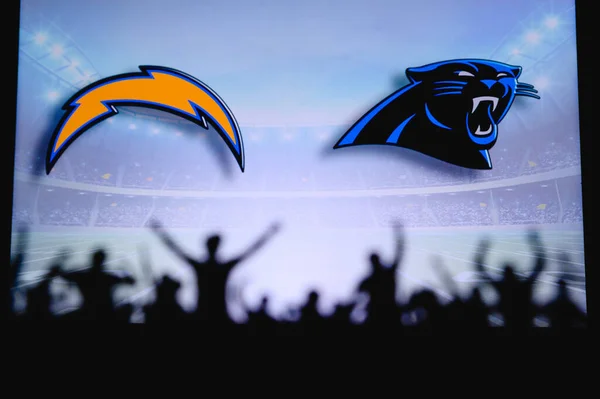 Los Angeles Chargers Carolina Panthers Karşı Taraftarlar Nfl Game Destekliyor — Stok fotoğraf