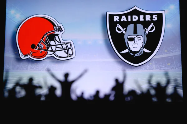 Cleveland Browns Przeciwko Las Vegas Raiders Fani Wspierają Nfl Game — Zdjęcie stockowe