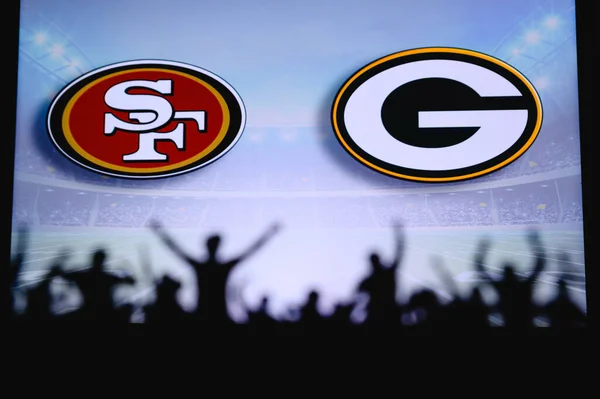 San Francisco 49Ers Przeciwko Green Bay Packers Fani Wspierają Nfl — Zdjęcie stockowe
