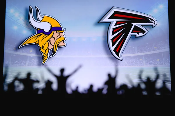 Minnesota Vikings Atlanta Falcons Fans Support Nfl Game Silhouette Supporters — Stock Photo, Image
