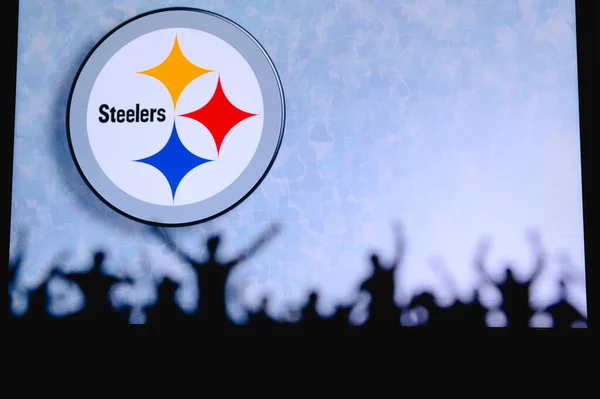 Pittsburgh Steelers Ben Rajongók Támogatják Amerikai Nemzeti Foorball Liga Profi — Stock Fotó