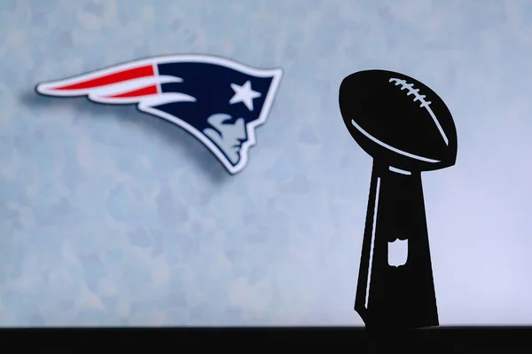 New England Patriots Club Football Américain Professionnel Silhouette Trophée Nfl — Photo