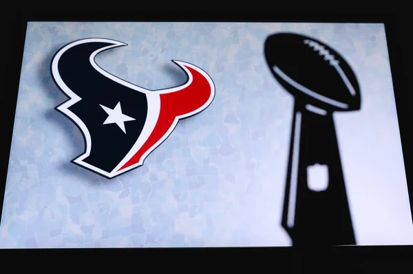 Houston Texans Club Football Américain Professionnel Silhouette Trophée Nfl Logo — Photo