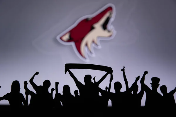 Toronto Kanada Juli Arizona Coyotes Fans Feiern Und Unterstützen Das — Stockfoto