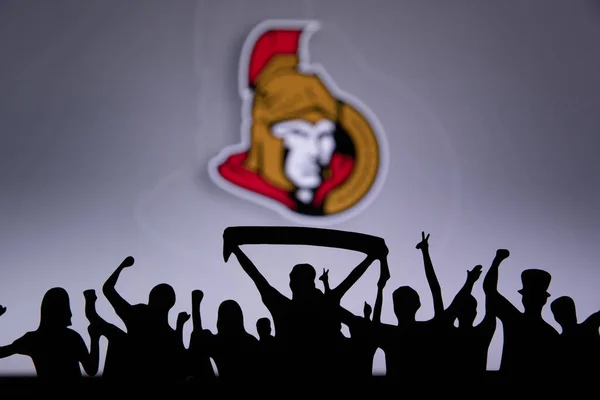 Toronto Canada Anni Fan Ottawa Senators Celebrano Sostengono Squadra Hockey — Foto Stock