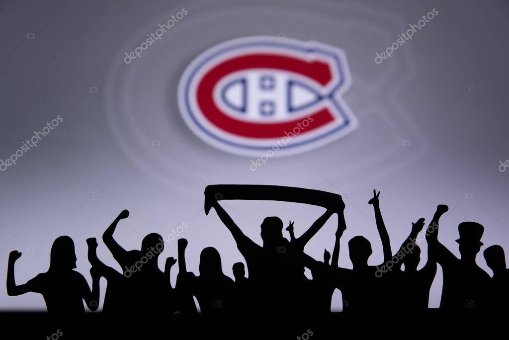 TORONTO, CANADA, 17. JULY: Montreal Canadiens Fans celebrate and support the NHL hockey Team.