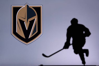 TORONTO, Kanada, 17. Vegas Altın Şövalyeleri Konsepti fotoğrafı. Profesyonel NHL hokey oyuncusunun silueti