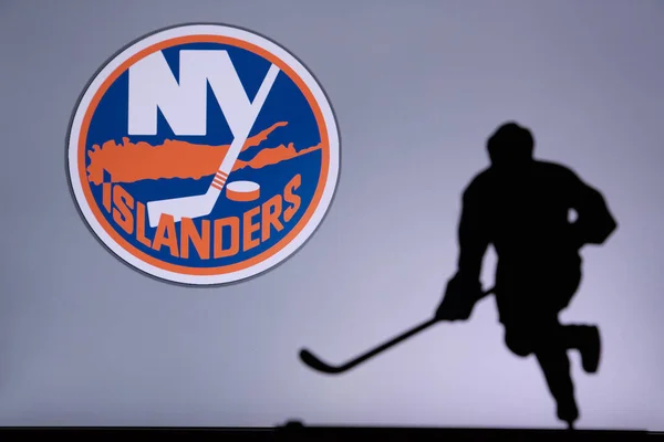 Toronto Kanada Juli New York Islanders Konzeptfoto Silhouette Eines Professionellen — Stockfoto