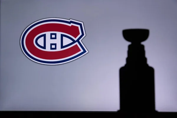 Toronto Canada July Montreal Canadienslogo Nhl Club Screen Stenley Cup — Stock Photo, Image