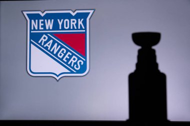 NHL Hokey Konsepti fotoğrafı. Stanley Kupası silueti