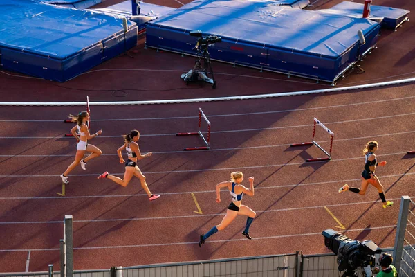 Ostrava República Checa Setembro 2020 Obstáculos Pista Profissional Corrida Atletismo — Fotografia de Stock