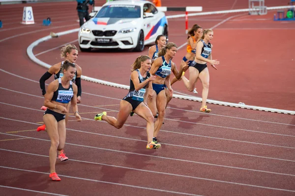 Ostrava Czech Republic September 2020 Sprinters Race Professional Track Field — Stock Photo, Image