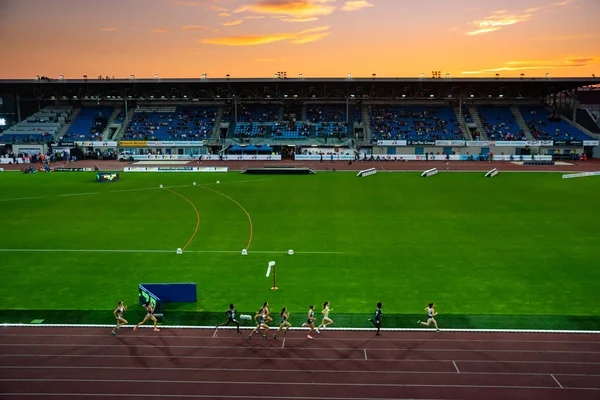 Ostrawa Republika Czeska Wrzesień 2020 Track Field Race Zawodowi Sportowcy — Zdjęcie stockowe