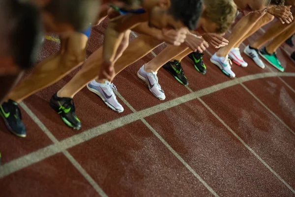 Ostrava Tsjechië September 2020 Benen Van Professionele Atleten Track Field — Stockfoto