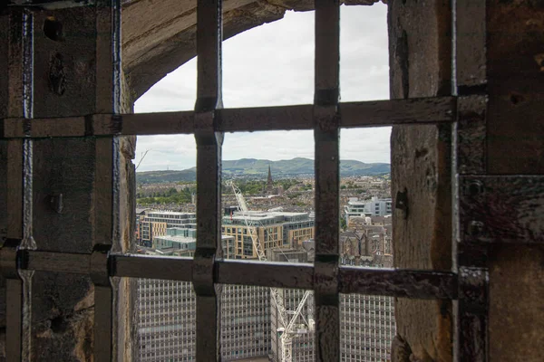 Looking Edinburgh City Iron Bars — Stock Photo, Image