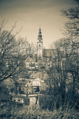 Bystrzyca Klodzka, eski binalar şehrin görünümünü Panoraması.