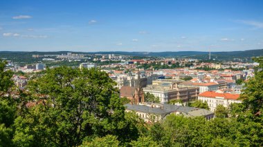 Spilberk kalesi nin bakış açısından Brno şehrinin gelişimi için panorama.