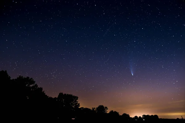 Cometa Neowise Fenómeno Astronómico Paso Cometa Frente Constelación Ursa Mayor — Foto de Stock