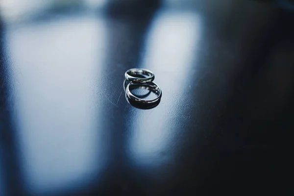 wedding symbols. two wedding rings for the bride and groom