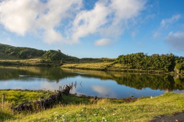 Azores takımadalarında yürüyün. Pico adasının keşfi, Azores. Portekiz. Madalena