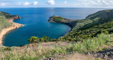Azores takımadalarında yürüyün. Faial Adası 'nın keşfi, Azores. Portekiz. Avrupa