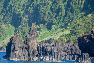 Azores takımadalarında yürüyün. Azores, Sao Jorge adasının keşfi. Portekiz, Velas